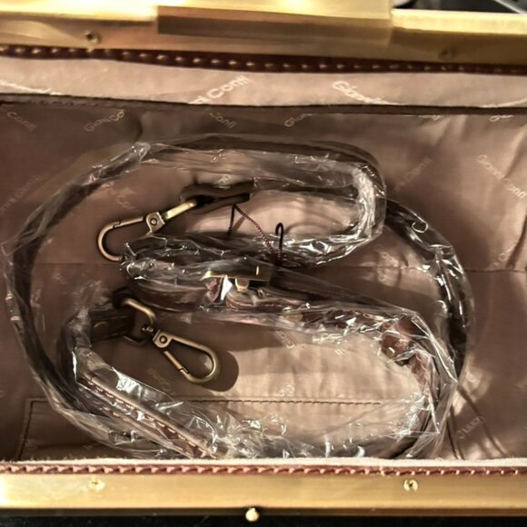 Gianni Conti Italian Brown Leather Satchel Detachable Handbag & Xbody Strap NEW - Picture 13 of 14